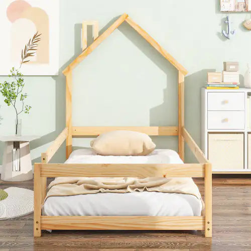 Twin Size Wood Floor Bed