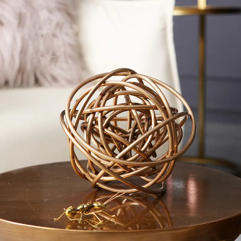 Modern Minimalist Iron Wire Ball Decor for Home