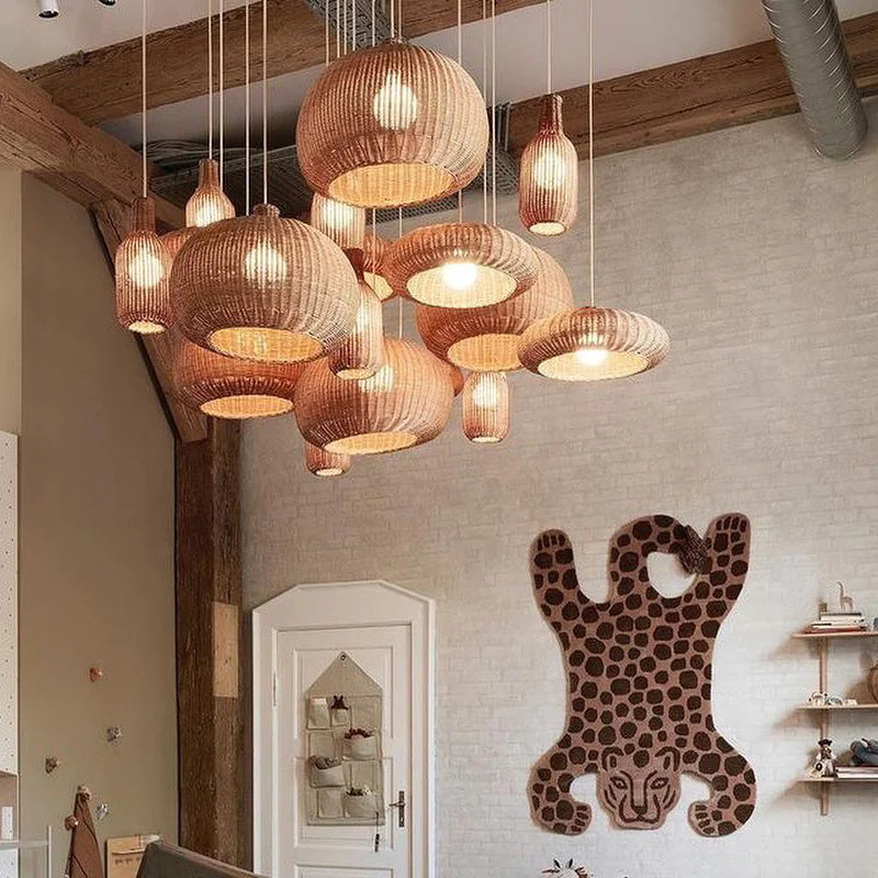 Handwoven Rattan Chandelier