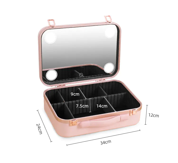 Lighted Mirror Large Cosmetics Storage Box
