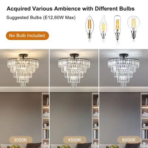 Large Contemporary Style Black Crystal Chandelier