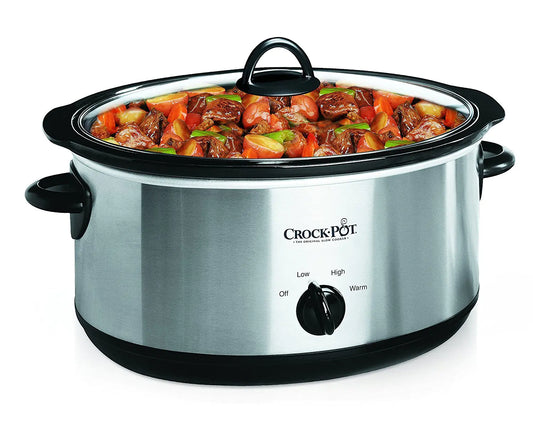 Crock-Pot 7 Quart Oval Manual Slow Cooker Stainless Steel