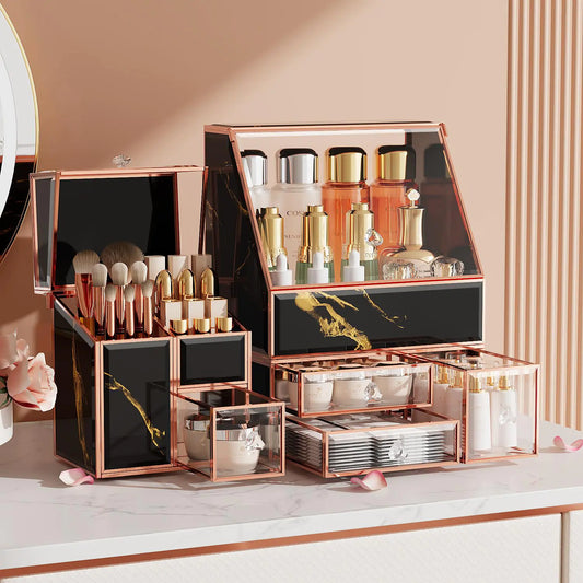 Large Black Makeup Organizer for Vanity