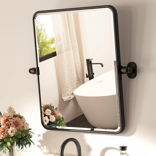 16 x 20 Matte Black Tilt Pivot Mirror