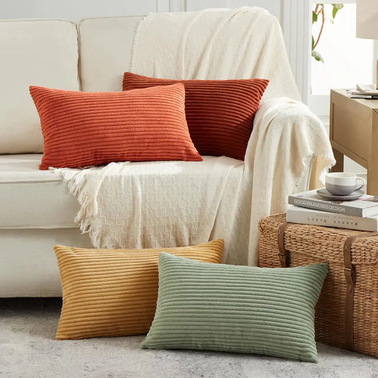 Set of 4 Boho Long Lumbar Decorative Throw Pillow Covers 12x24 Inch