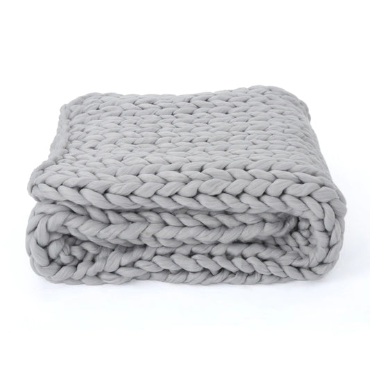Knitted Weave Pattern Blanket