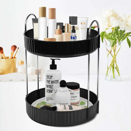 2 Tier Rotating Makeup Organizer Countertop