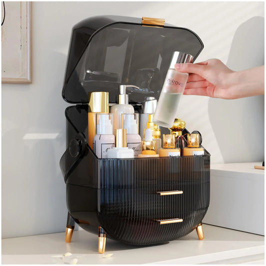 Makeup Storage Organizer Cosmetic Display Cases with Transparent Cover