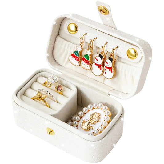 Mini Travel Jewelry Box with Ring Holder