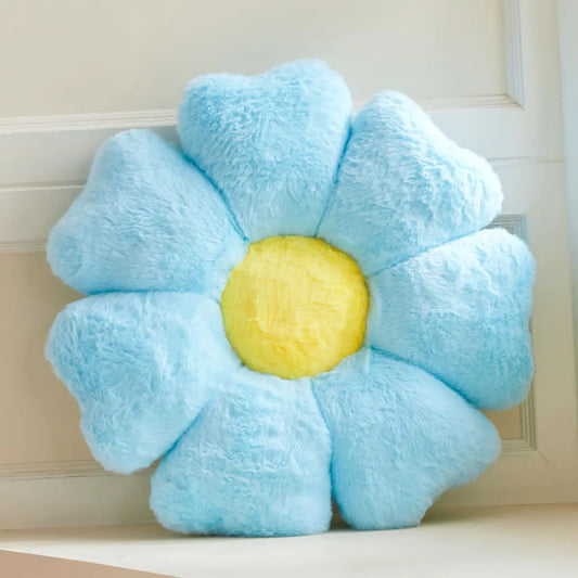 Blue Daisy Flower Pillow Daisy Pillow Dorm Decor Floor Seating Cushion