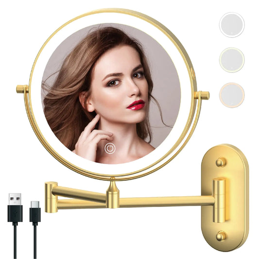 9 Inch Gold Rechargeable Makeup Vanity Mirror