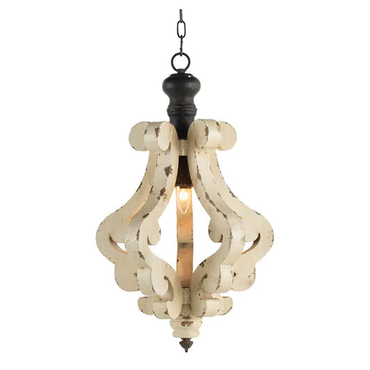French Country Wood Chandelier
