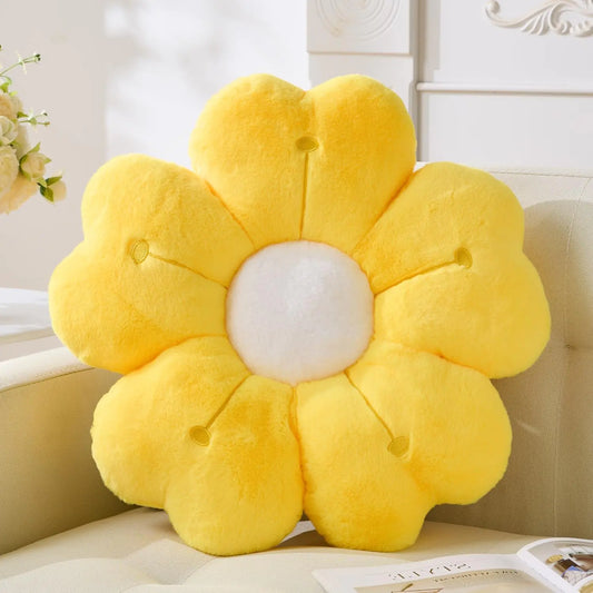 Yellow Daisy Flower Throw Pillow