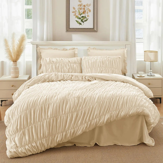 Beige Boho Full Size 3 Piece Comforter Set