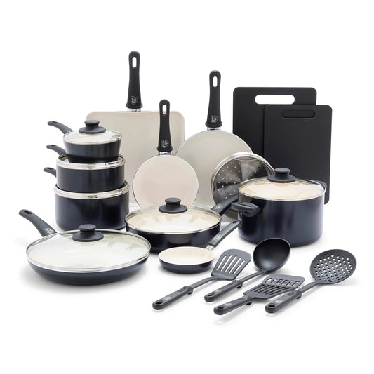 23 Piece Black Non Stick Cookware Set