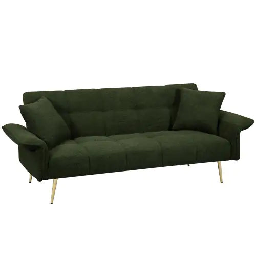 Convertible Futon Sofa Bed With Folding Armrests