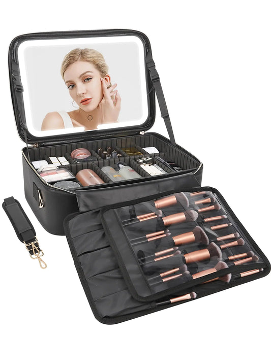 Makeup Bag with LED Mirror