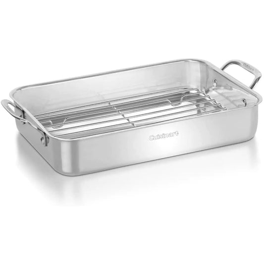 14-Inch Lasagna Pan w/Stainless Roasting Rack Stainless Steel