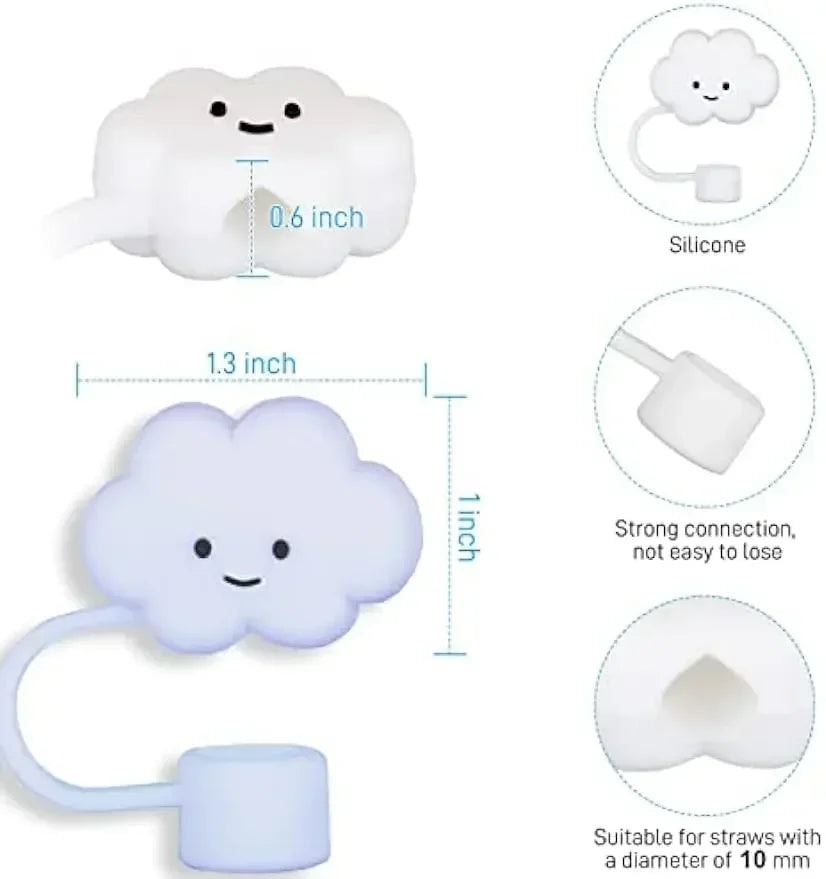 Cute Silicone Cloud Straw Covers