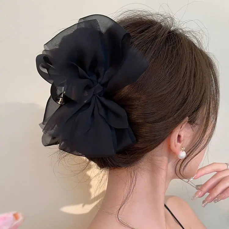 Sweet Mesh Tulle Bow Hair Clip