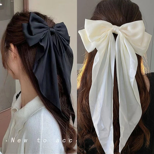 Women Large Bowknot Chiffon Hair Clip