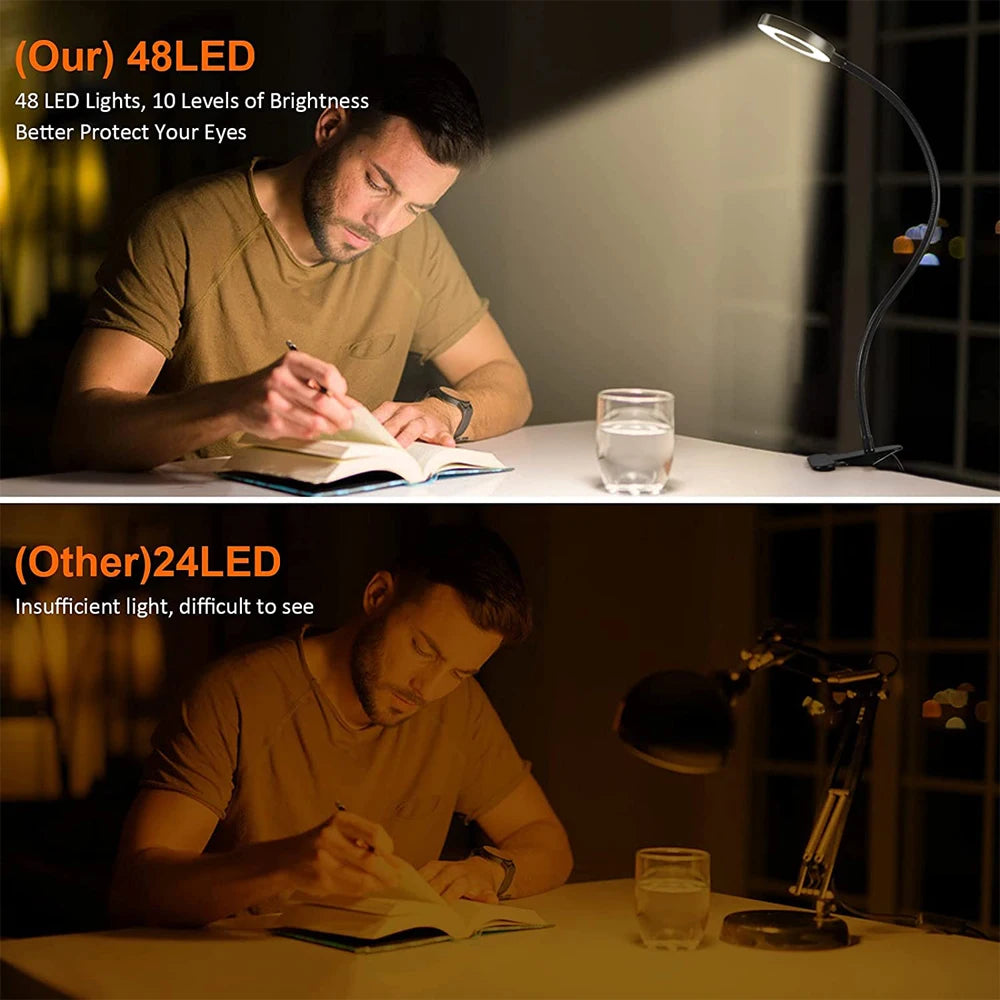 360° Flexible LEDs Clip Desk Lamp