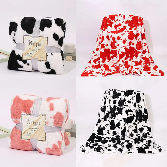 Super Soft Cow Print Throw Blanket