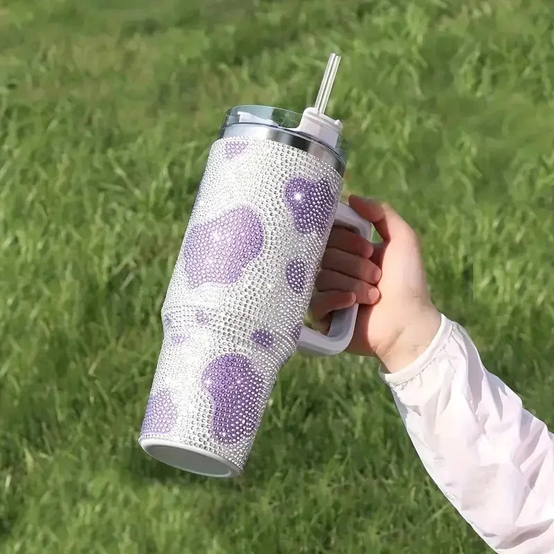 Cow Print Handle Portable Drinking Cup