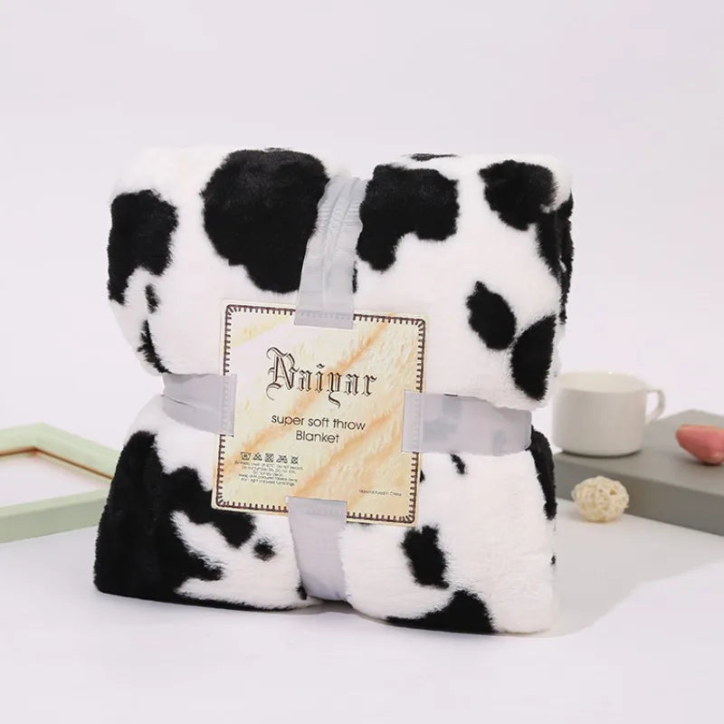 Super Soft Cow Print Throw Blanket