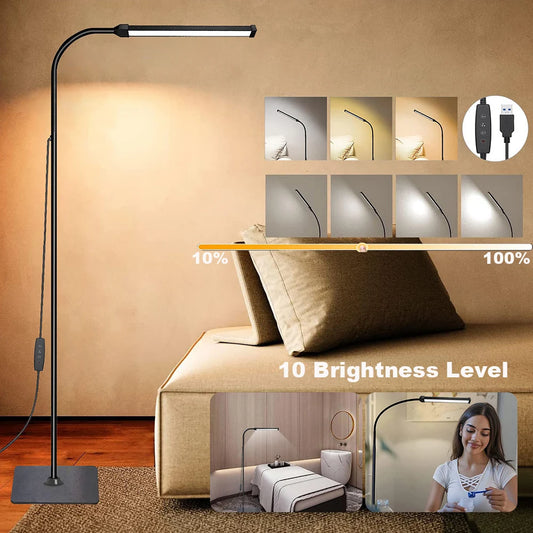 Tall Adjustable LED Floor Lamp