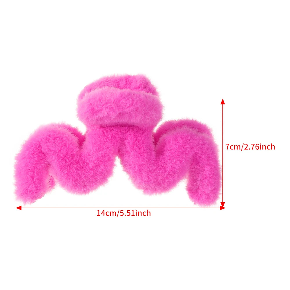 Women Claw Fashion Plush Crab Hair Clip