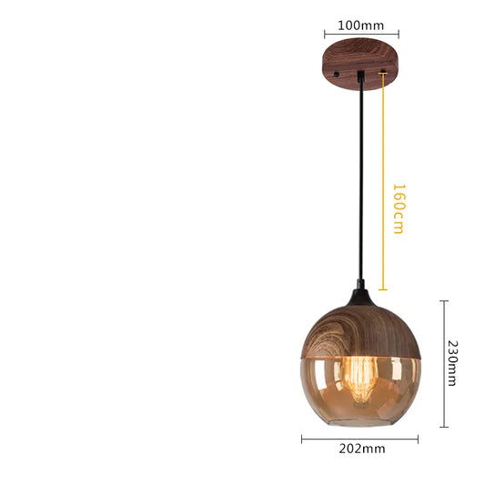 Three-Headed Glass Chandelier