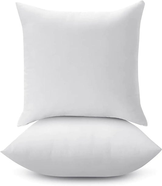 White 18 x 18 Throw Pillow Insert - Pack of 2