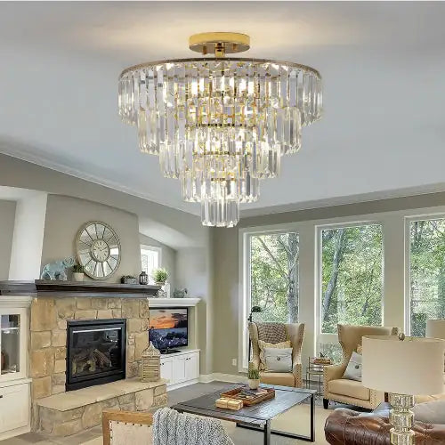 5-layer Golden Crystal Chandelier