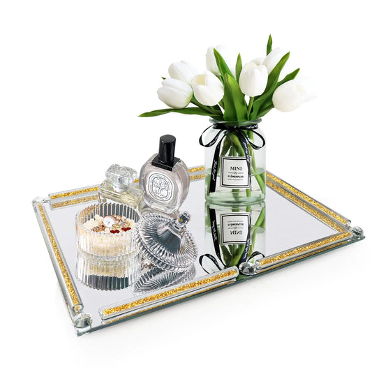 Large Mirror Perfume Tray for Dresser