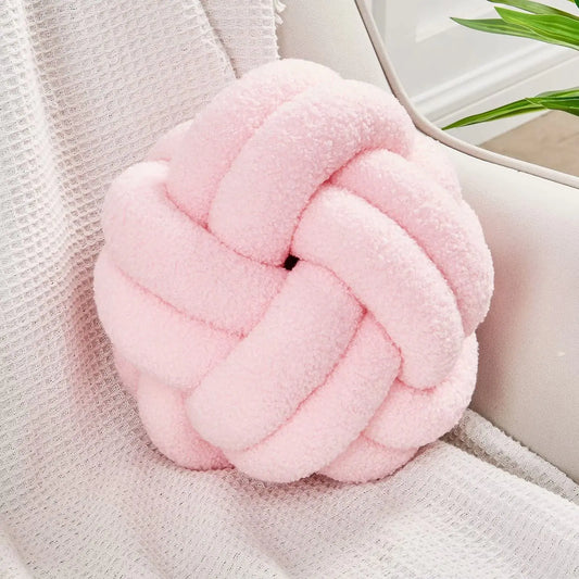 11 inch Pink Knotted Throw Pillows