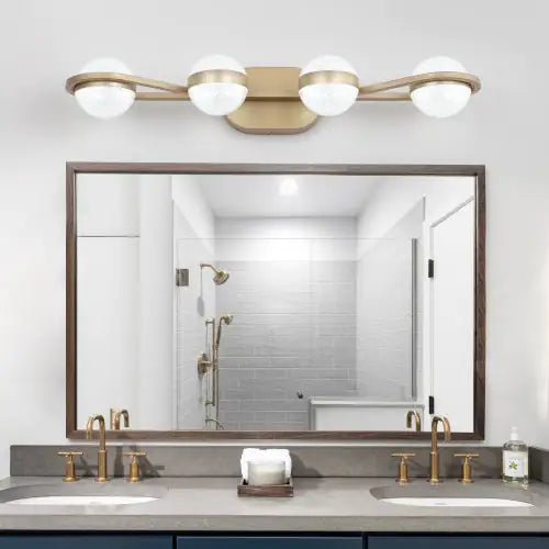 4 Bulb Modern Minimalist Gold Bathroom Vanity Light
