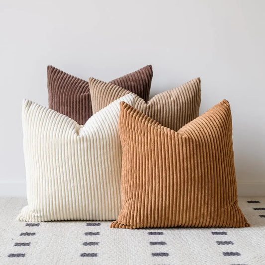 Neutral Couch Throw Pillow Covers 18x18 Inch Set of 4