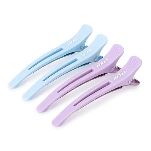 4pcs Hair Clips for Styling Sectioning No Crease Duck Billed Hair Clips with Silicone Band Hair Roller Clips Hair Styling Clips for Women Salon Sectioning Clips Alligator clips Macaron