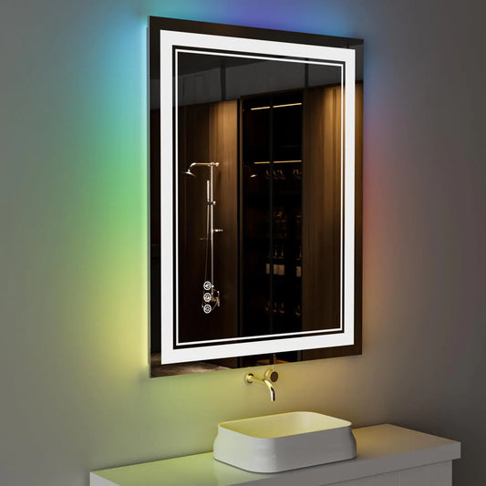 24x36 inch RGB LED Bathroom Mirror with Lights