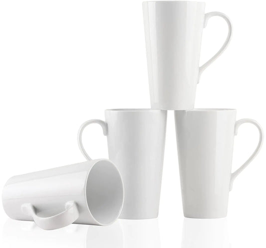 White Coffee Mugs Set of 4