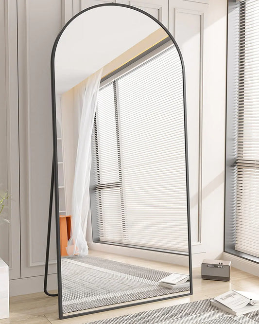 35"x78" Arched Full Length Mirror Black