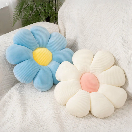Blue Flower Throw Pillows - 2 Pcs