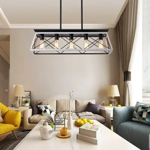 5 Lamps Farmhouse Chandelier